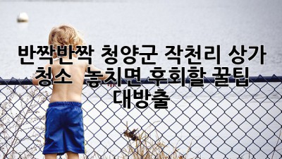 ✨ 반짝반짝 청양군 작천리 상가 청소, ✨ 놓치면 후회할 꿀팁 대방출! 🍯